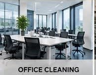 Office cleaning in progress
